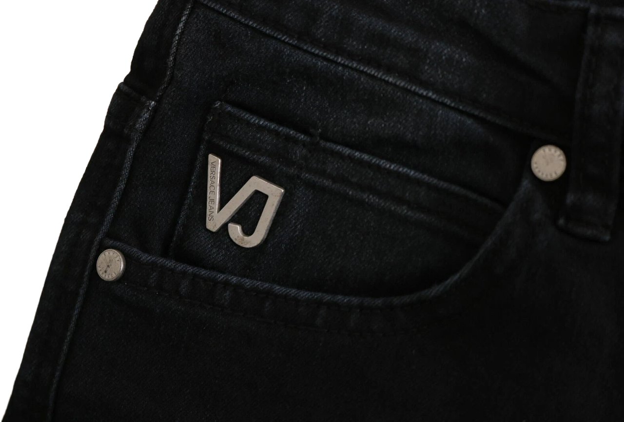 Versace Jeans Couture Dark Black Dora Slim Fit Denim Pants Zwart
