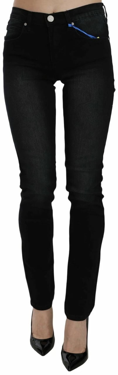 Versace Jeans Couture Dark Black Dora Slim Fit Denim Pants Zwart