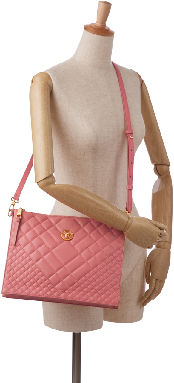 Versace Quilted Medusa Crossbody Roze