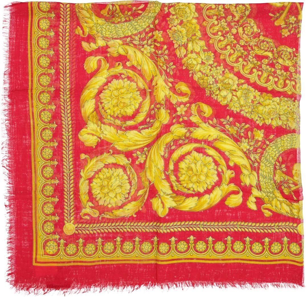 VERSACE Foulard Square Scarf Rood