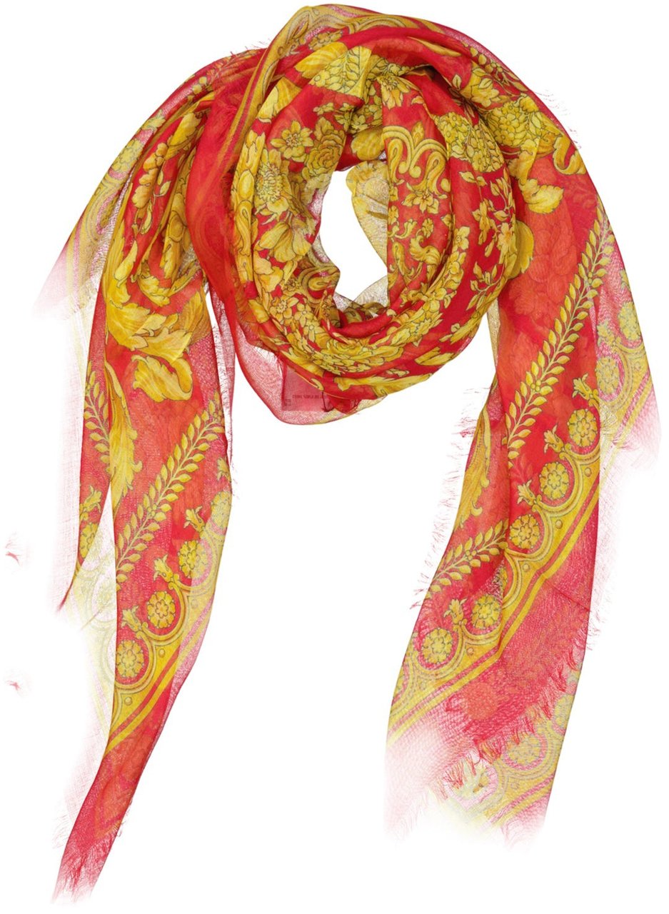 VERSACE Foulard Square Scarf Rood