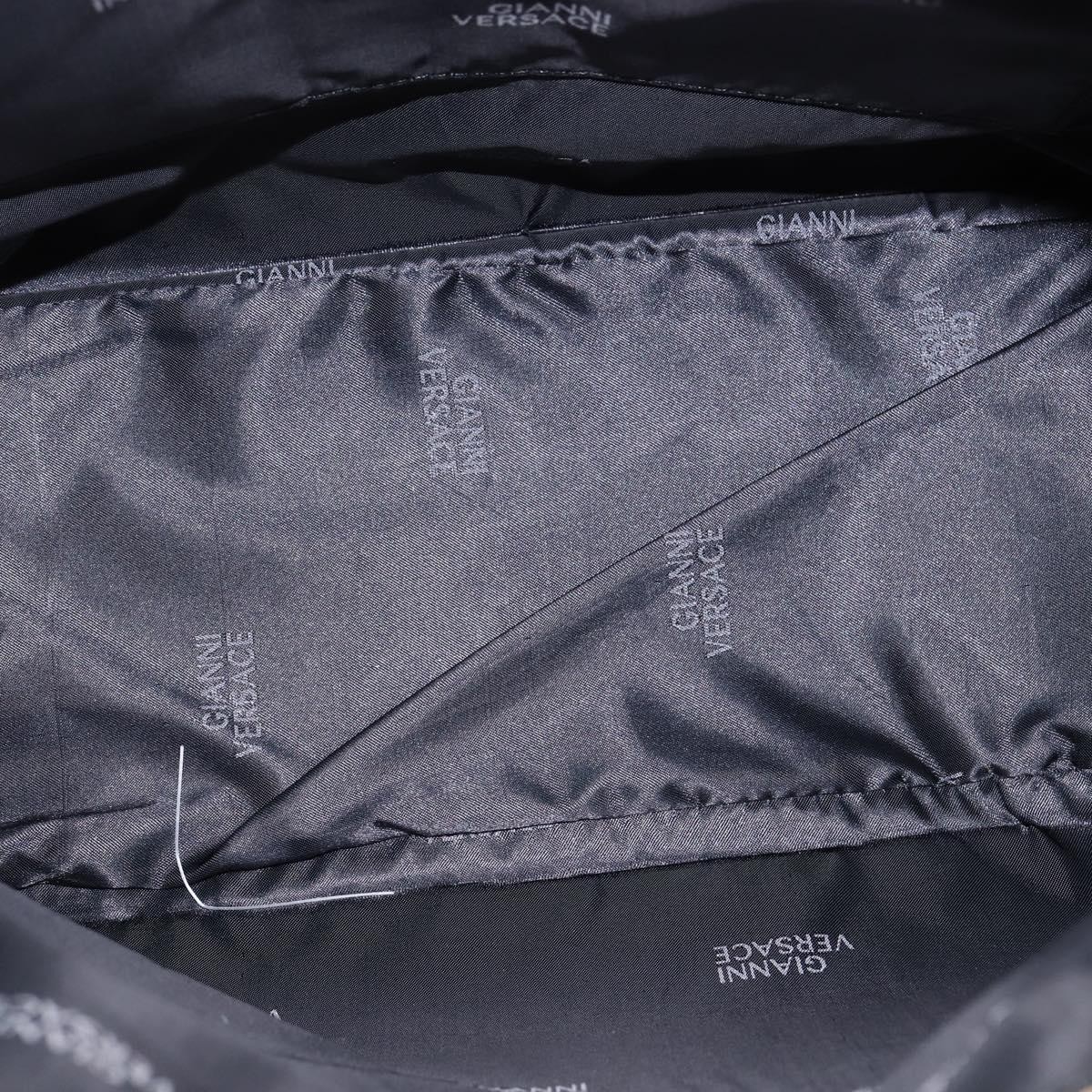 Versace Versace Vintage Sun Zip Satchel Embossed Leather Large Beige