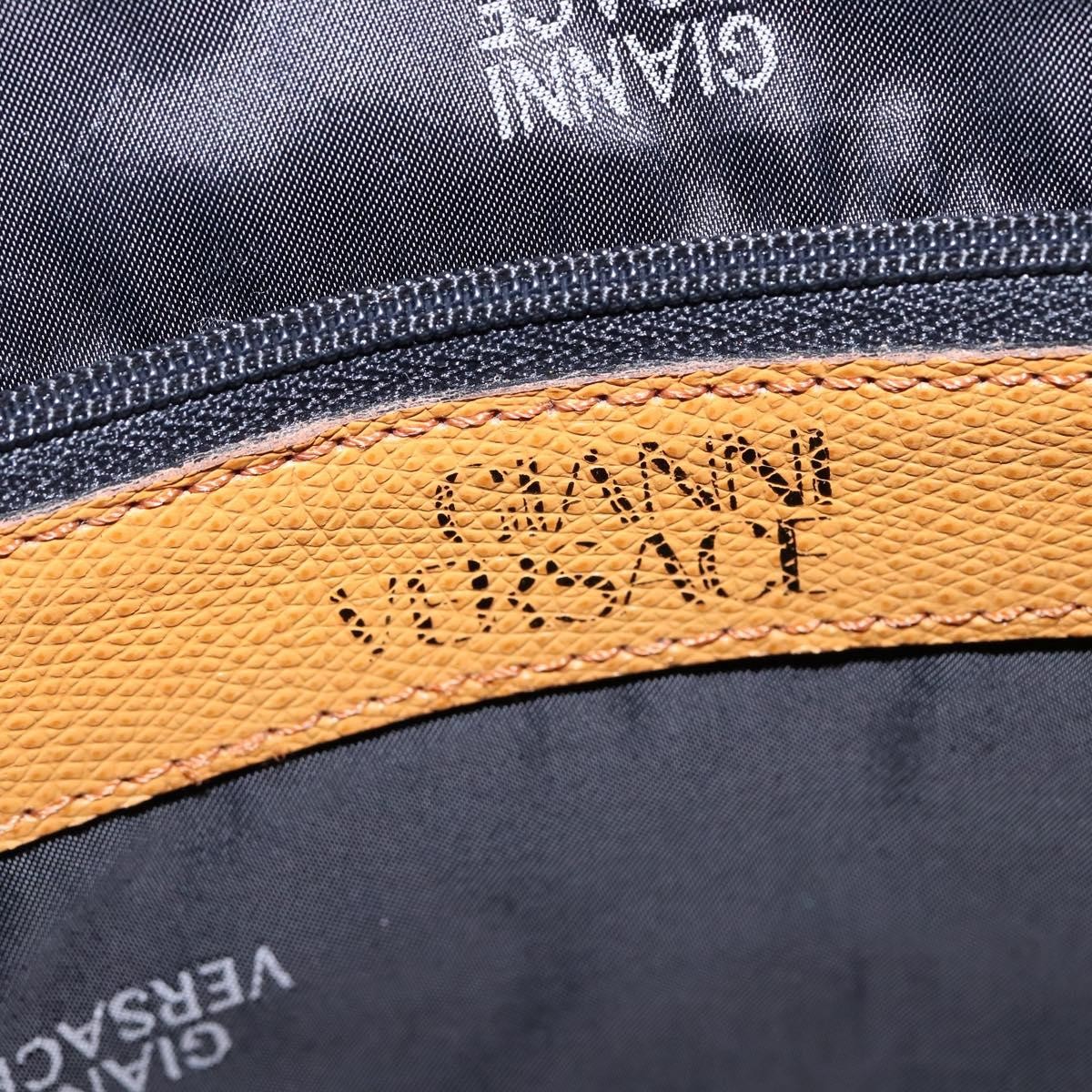 Versace Versace Vintage Sun Zip Satchel Embossed Leather Large Beige