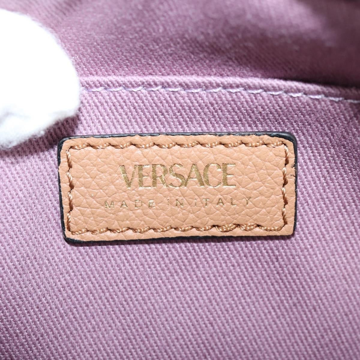 Versace Versace La Medusa Flap Pocket Camera Bag Leather Small Beige