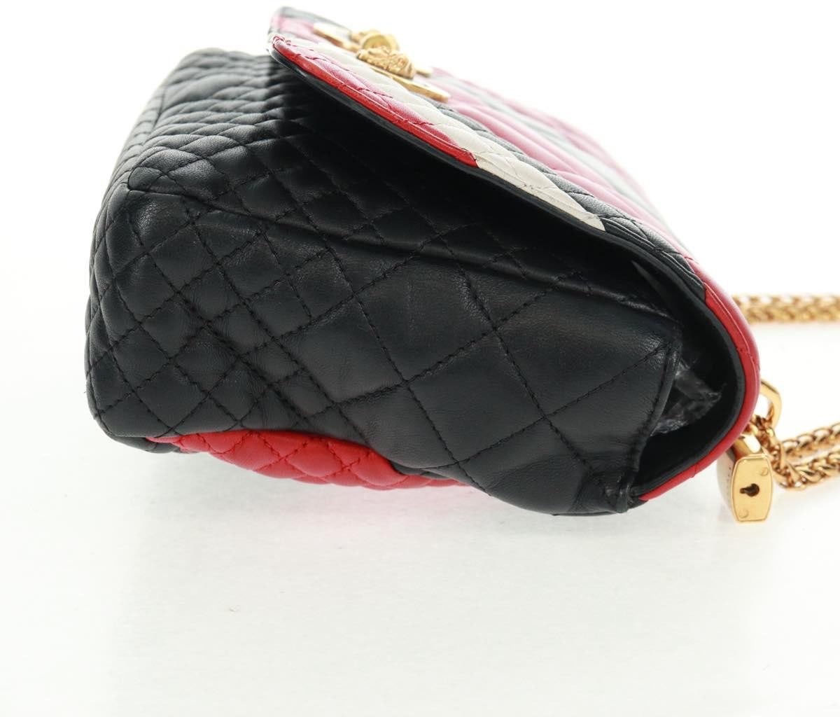 Versace Versace Medusa Padlock Icon Top Handle Bag Quilted Leather Medium Zwart