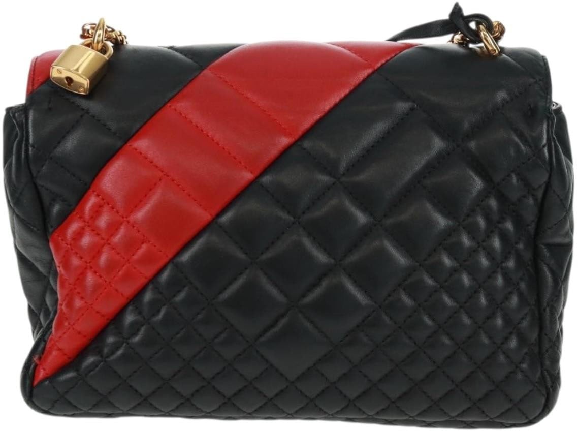 Versace Versace Medusa Padlock Icon Top Handle Bag Quilted Leather Medium Zwart