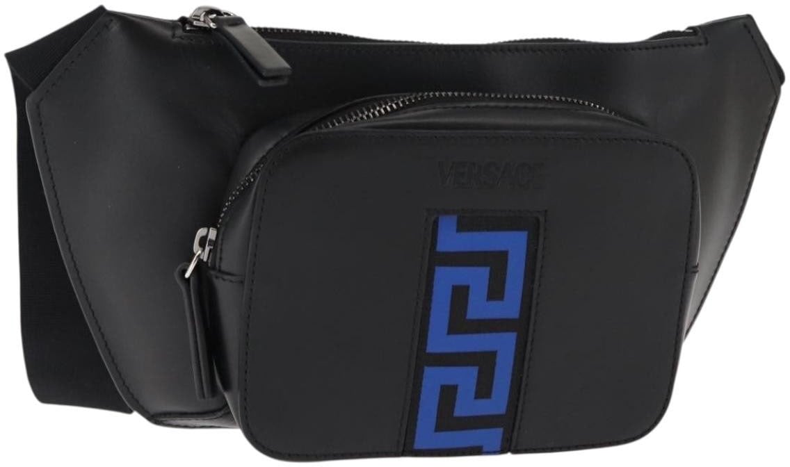 Versace Crossbody Pouch Studded Leather Medium Zwart