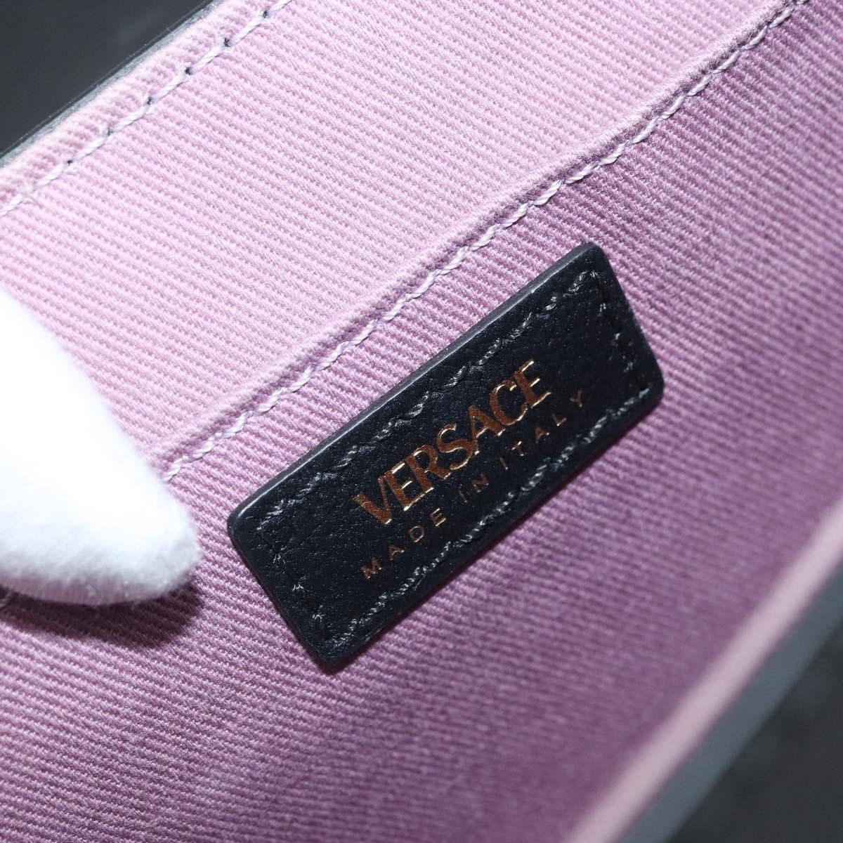 Versace Versace La Medusa Flap Shoulder Bag Leather Small Zwart