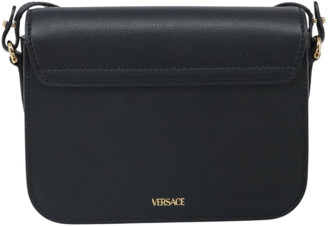 Versace Versace La Medusa Flap Shoulder Bag Leather Small Zwart