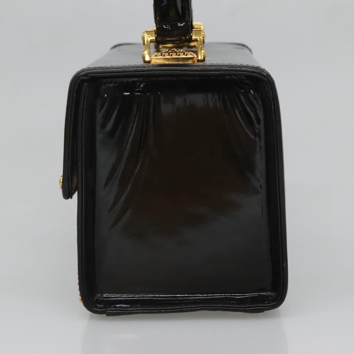 Versace Versace Vintage Box Handle Bag Patent Small Zwart