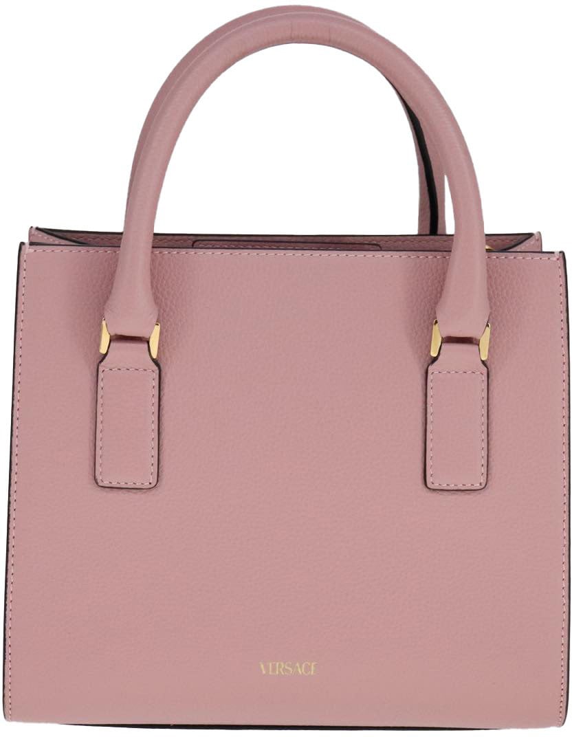 Versace Versace Virtus Front Pocket Tote Leather Medium Roze