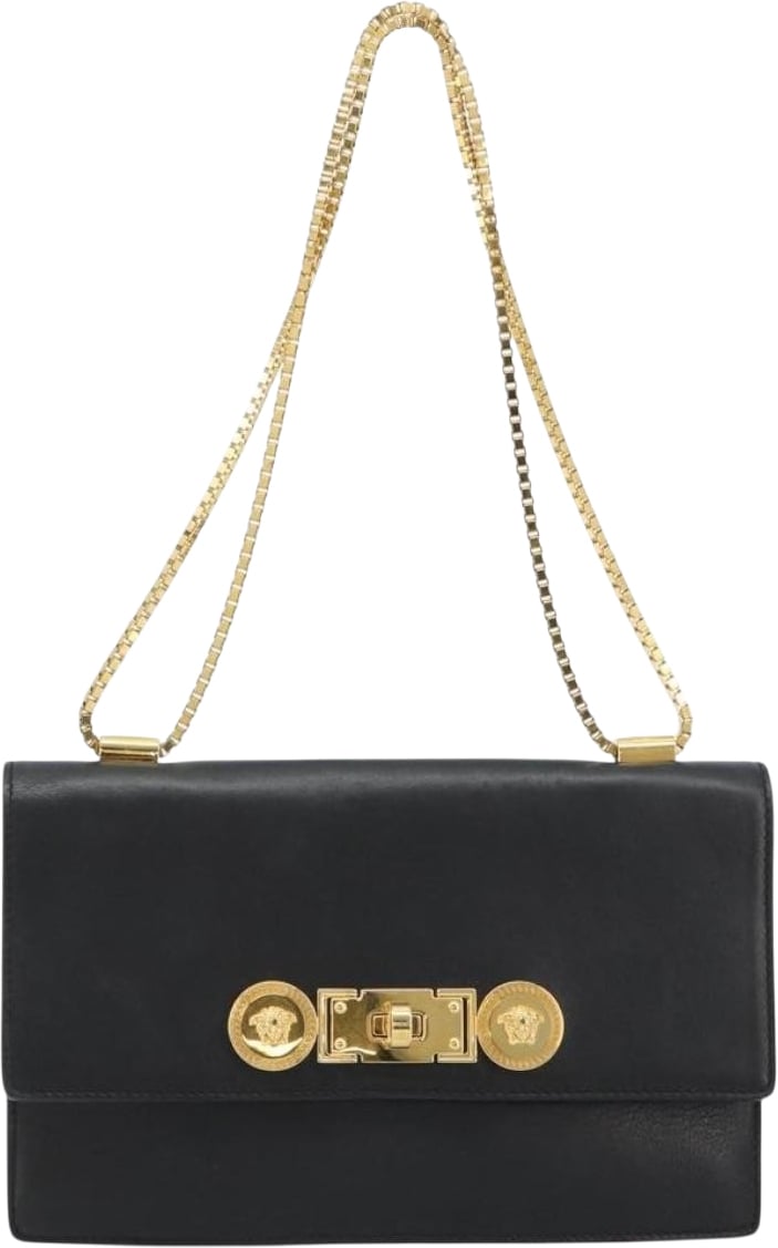 Versace Versace Medusa Flap Chain Bag Leather Zwart