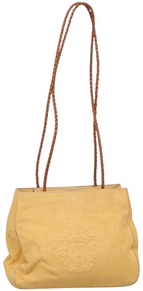 Versace Versace Medusa Shoulder Bag Canvas Geel