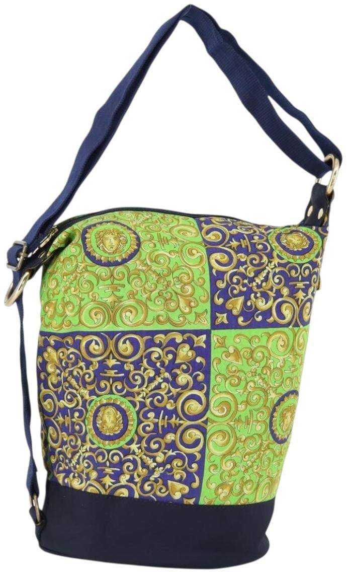 Versace Versace Vintage Shoulder Bag Cotton Groen