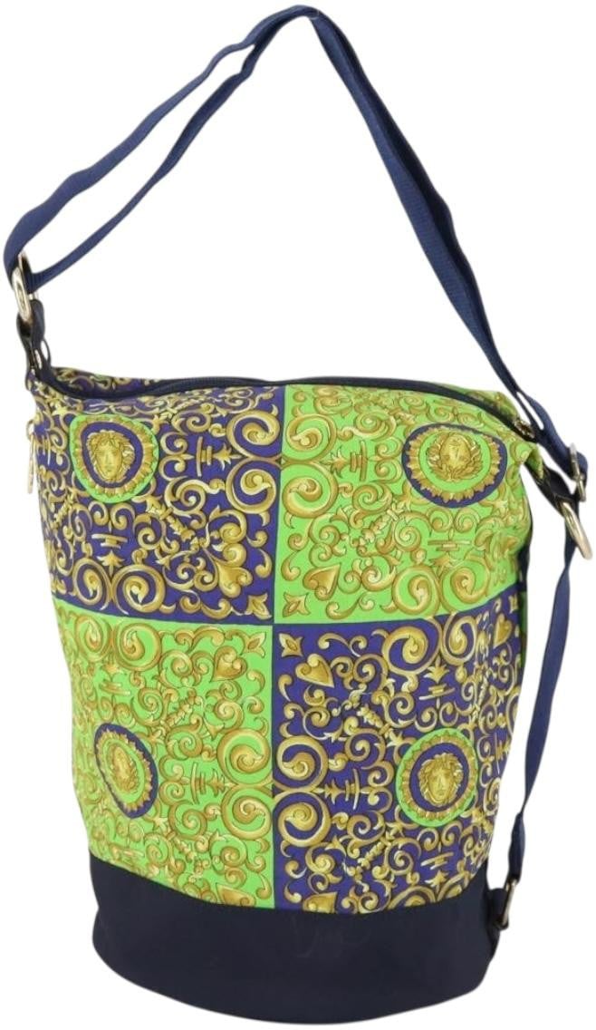 Versace Versace Vintage Shoulder Bag Cotton Groen