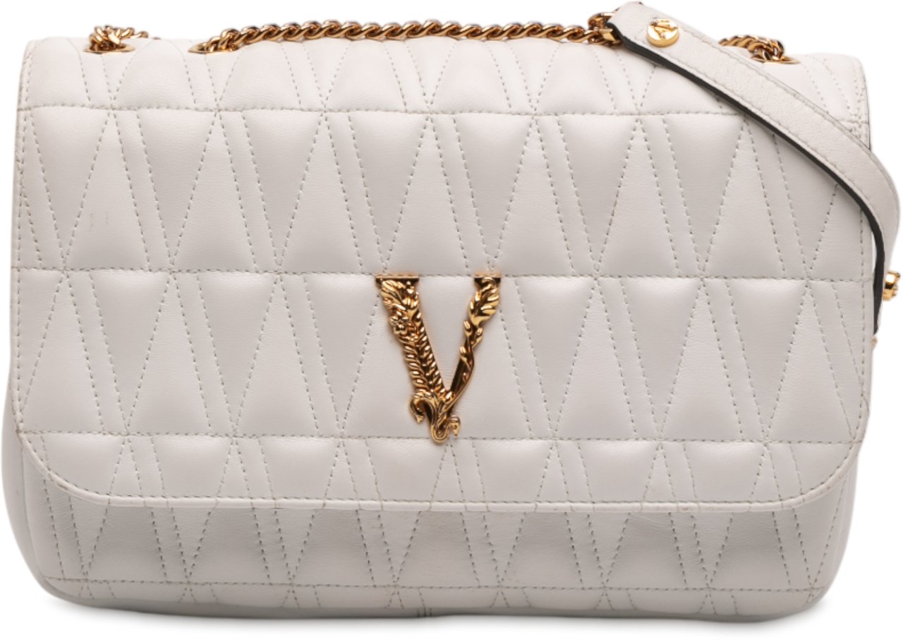 Versace Nappa Leather Virtus V Crossbody Wit