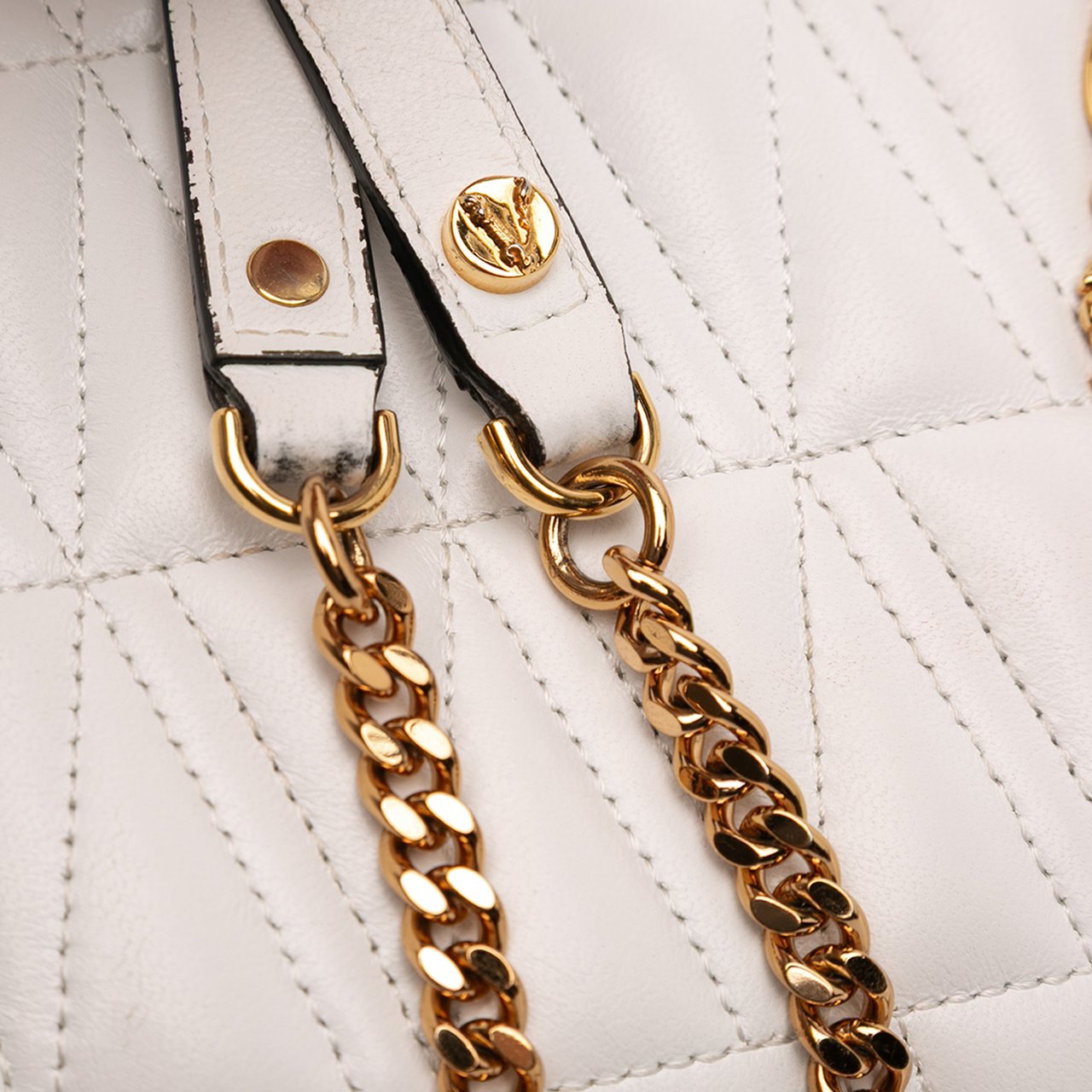 Versace Nappa Leather Virtus V Crossbody Wit