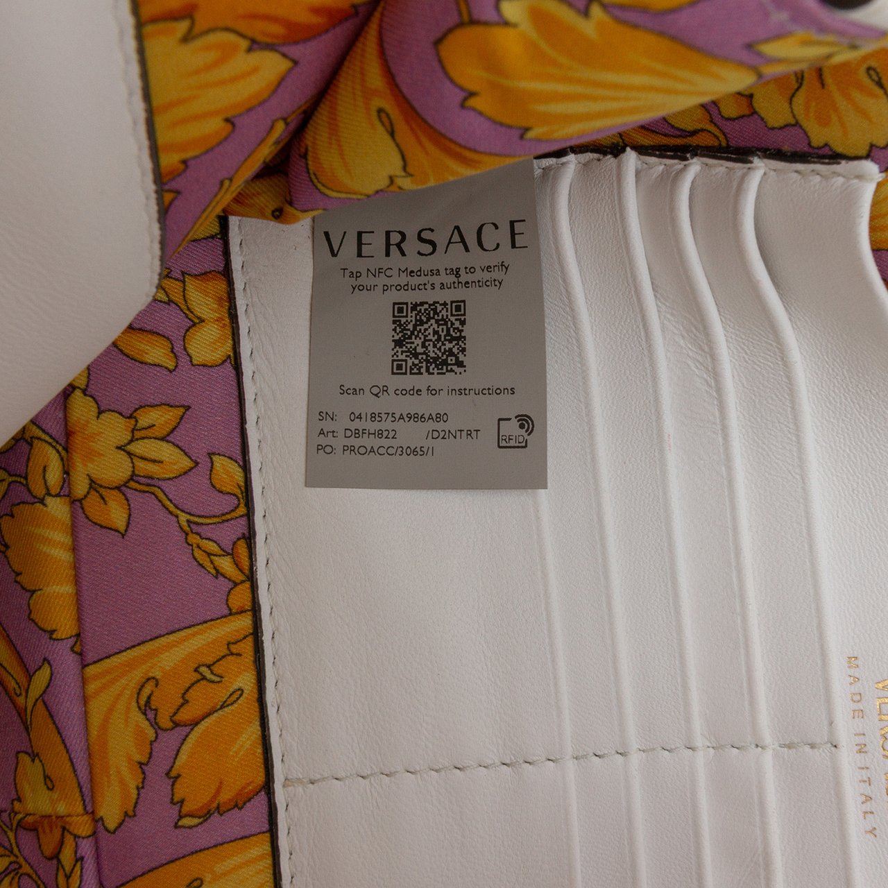 Versace Nappa Leather Virtus V Crossbody Wit