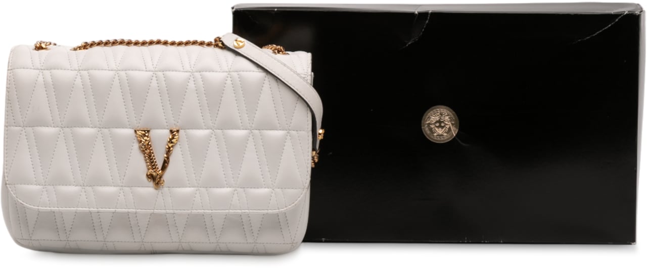 Versace Nappa Leather Virtus V Crossbody Wit