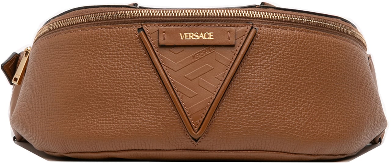 Versace Leather V Greca Signature Belt Bag Bruin