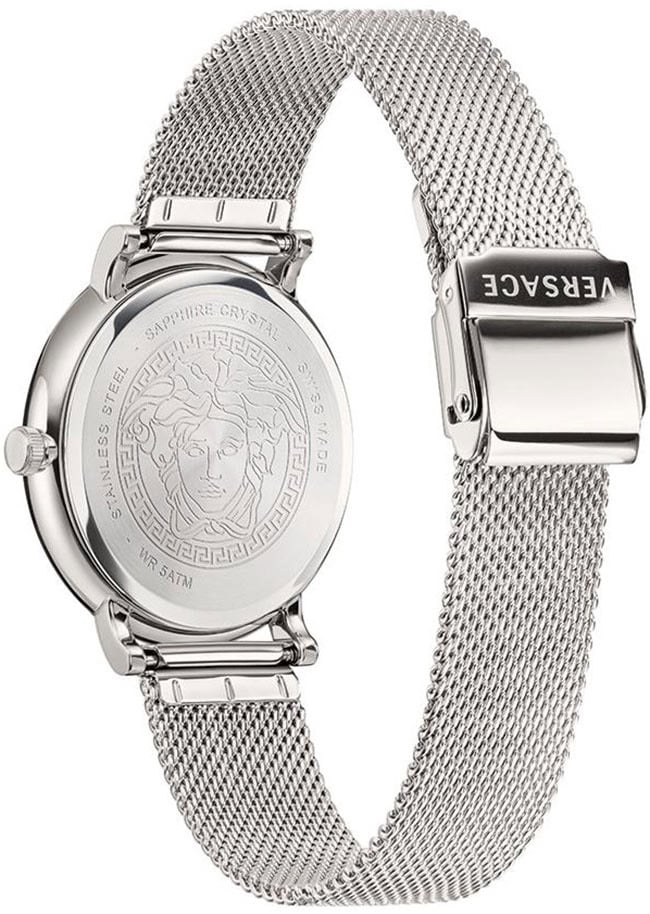 Versace VBQ060017 V-Circle Silver heren horloge 42 mm Zilver