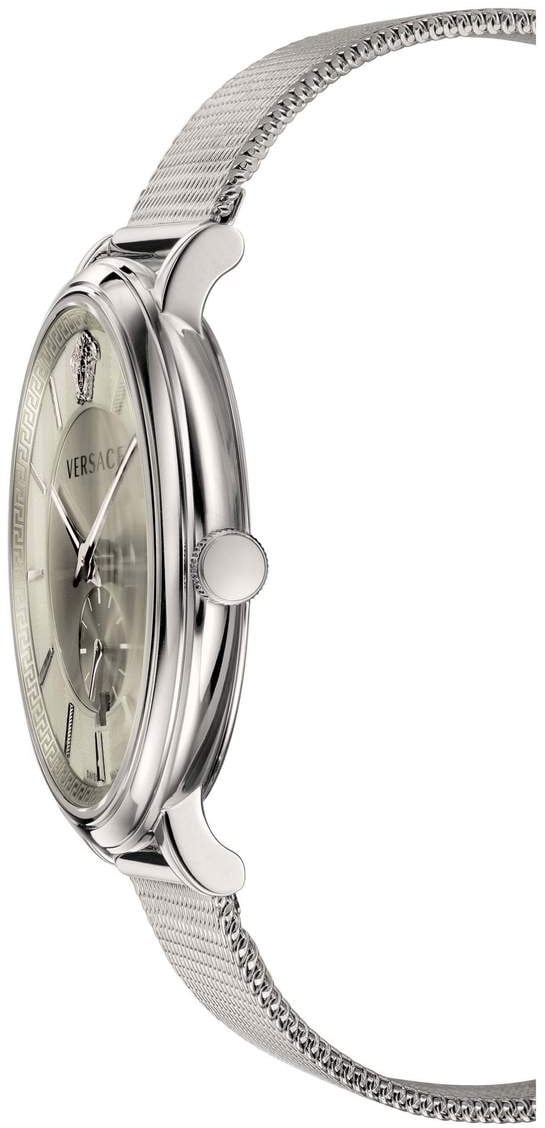 Versace VBQ060017 V-Circle Silver heren horloge 42 mm Zilver