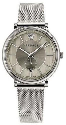 Versace VBQ060017 V-Circle Silver heren horloge 42 mm Zilver