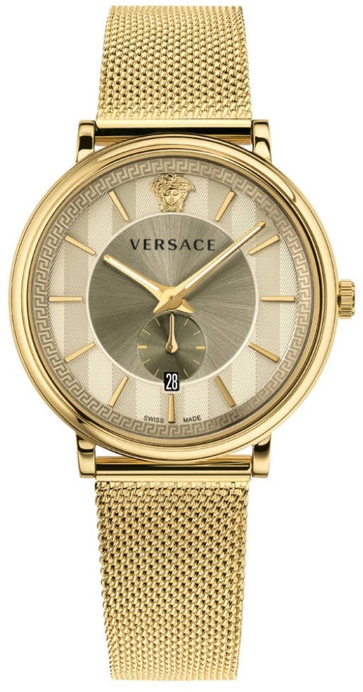Versace VBQ070017 V-Circle heren horloge 42 mm Goud