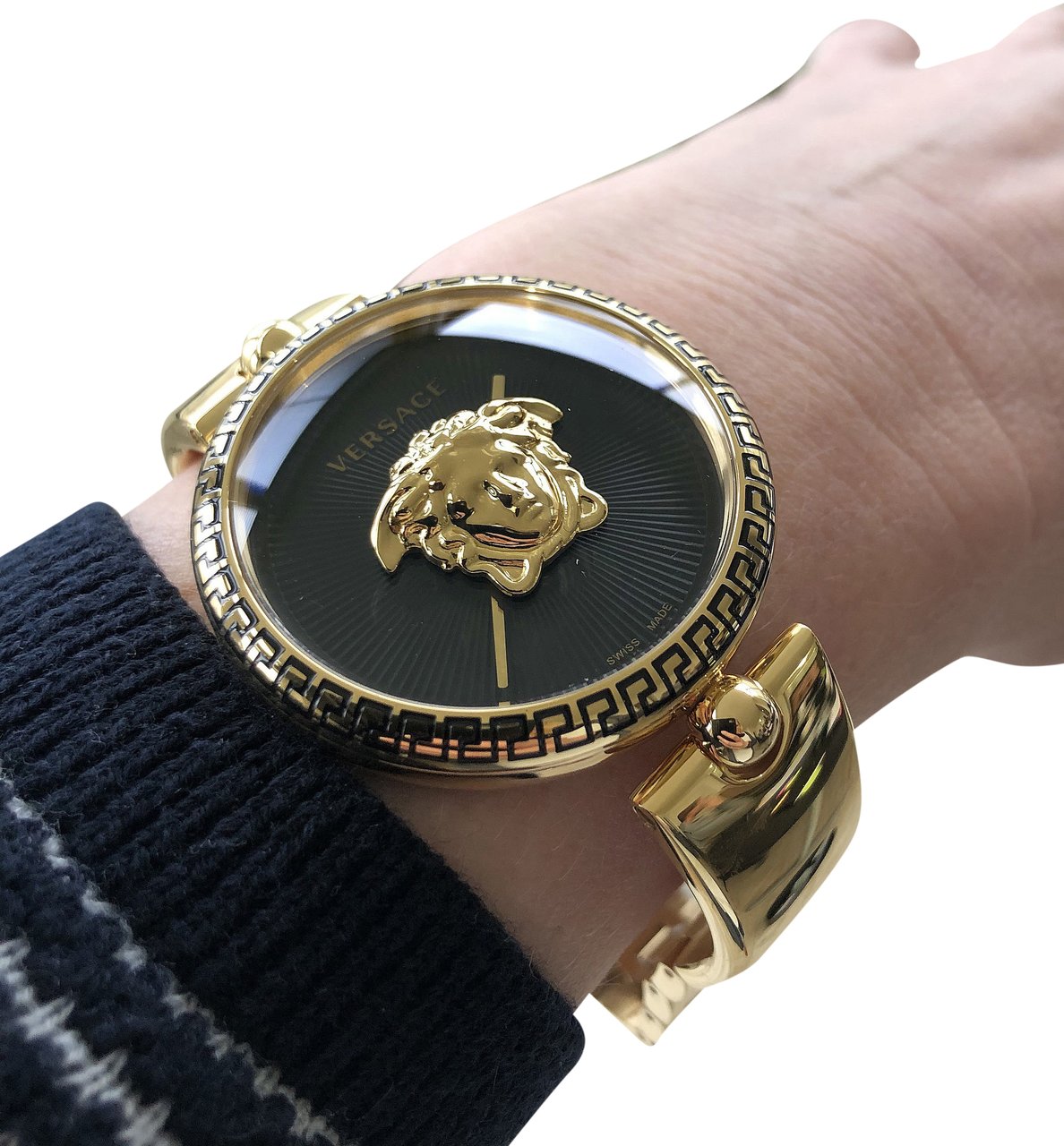 Versace VCO100017 Palazzo dames horloge 38 mm Zwart