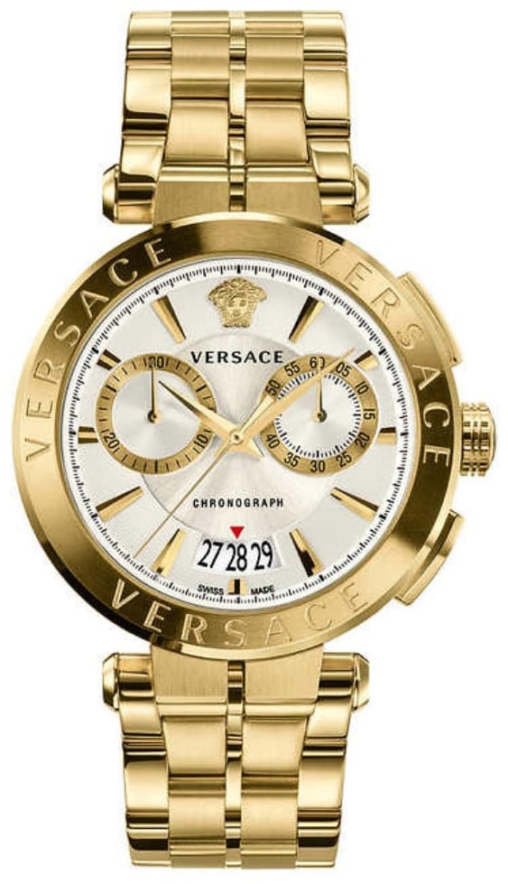 Versace VE1D00419 Aion heren horloge chronograaf 45 mm Zilver