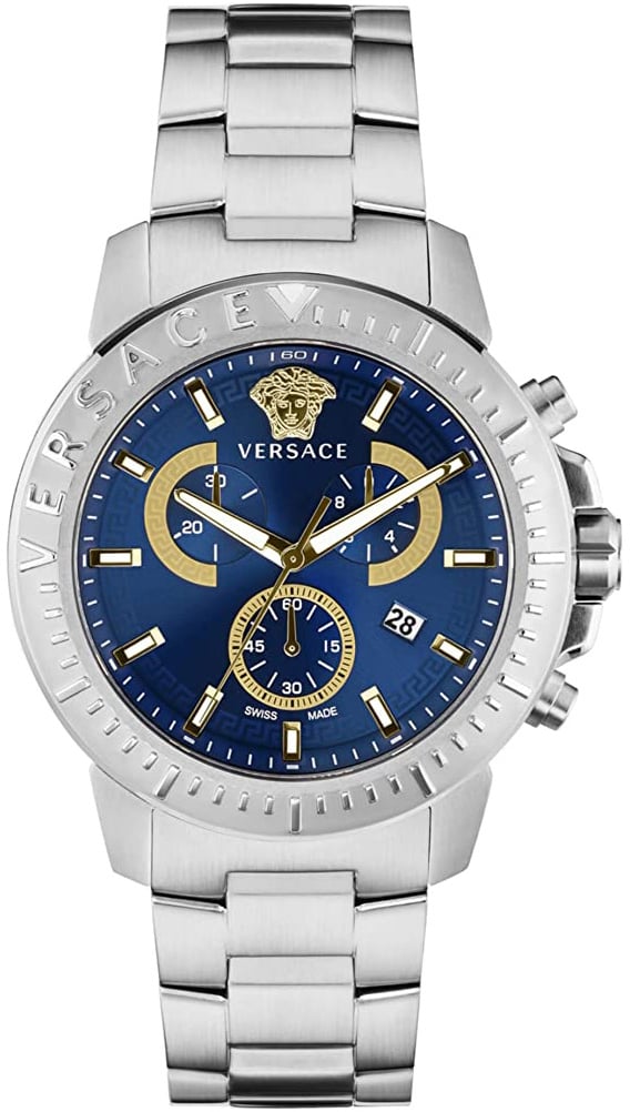 Versace VE2E00721 New Chrono horloge 45 mm Blauw