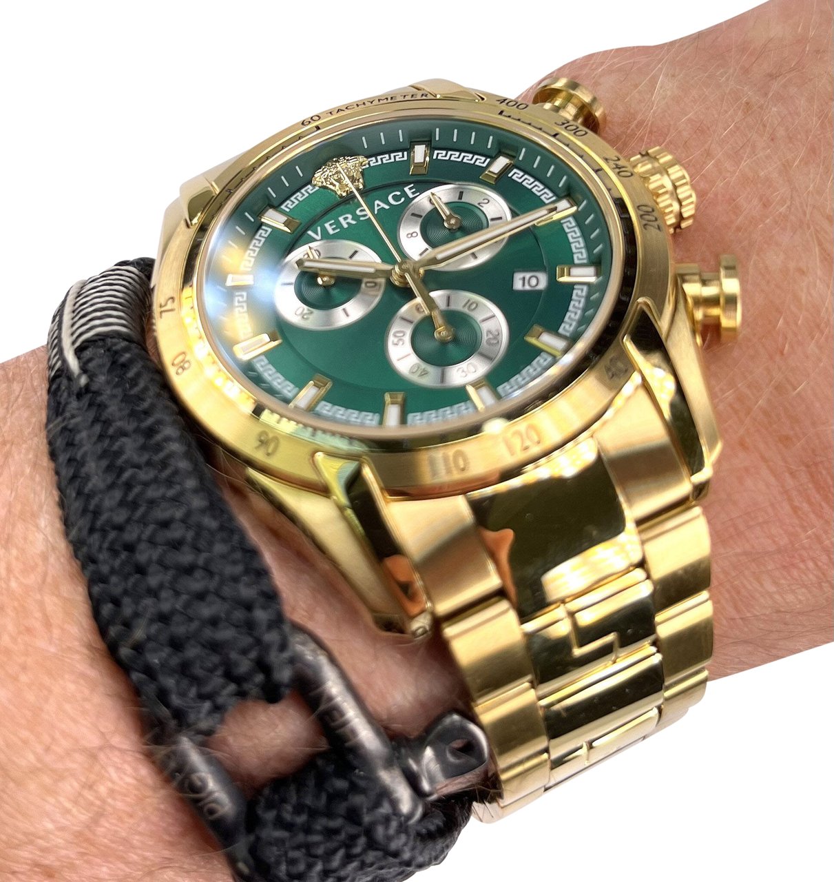 Versace VE2I00621 V-Ray chronograaf horloge 44 mm Groen