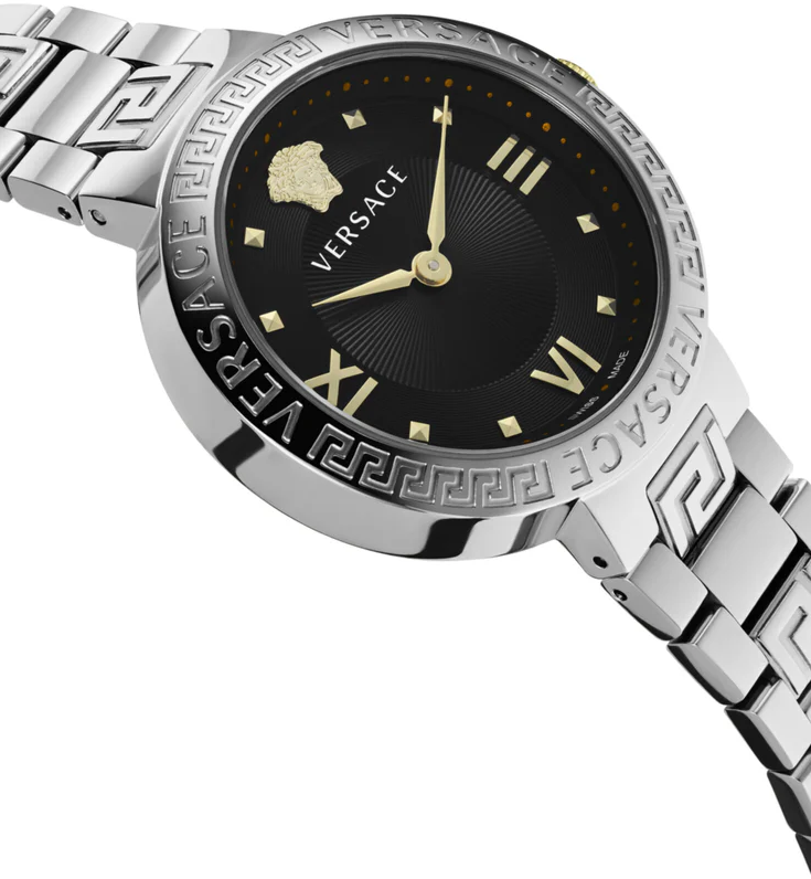 Versace VE2K00521 Greca Lady dameshorloge 36 mm Zwart