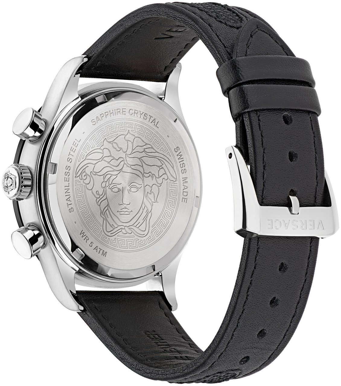 Versace VE2U00122 Hellenyium Chrono horloge 43 mm Zwart
