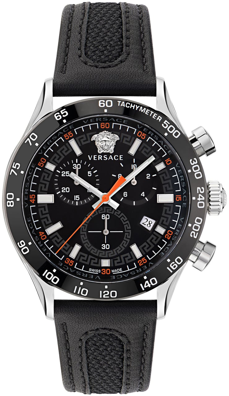 Versace VE2U00122 Hellenyium Chrono horloge 43 mm Zwart