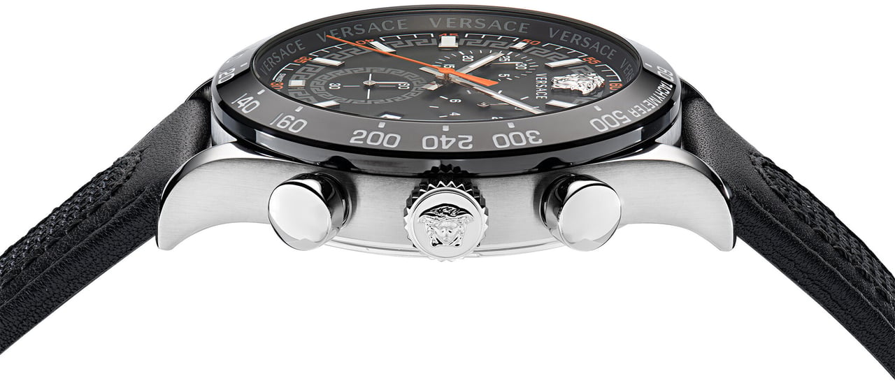 Versace VE2U00122 Hellenyium Chrono horloge 43 mm Zwart