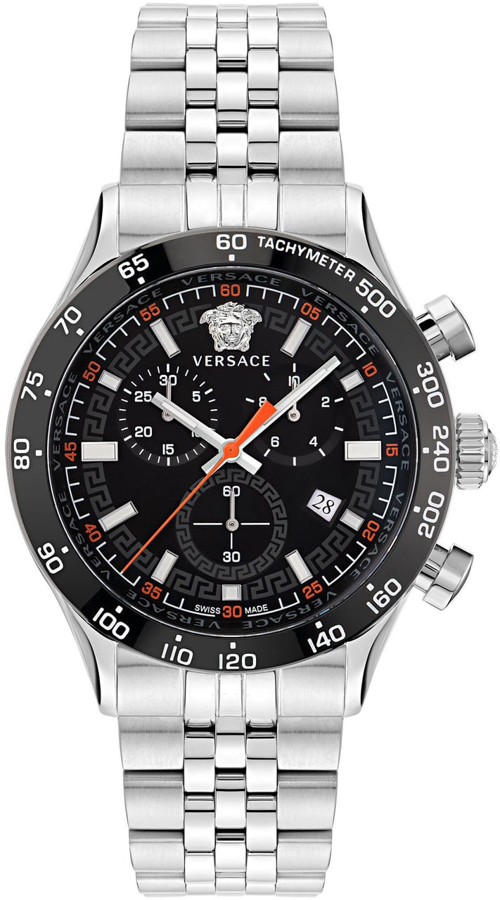 Versace VE2U00322 Hellenyium Chrono horloge 43 mm Zwart