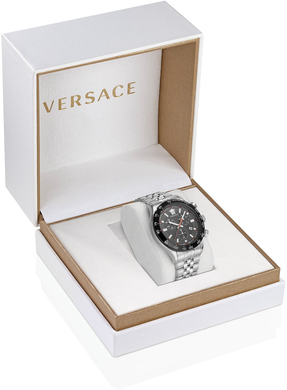 Versace VE2U00322 Hellenyium Chrono horloge 43 mm Zwart