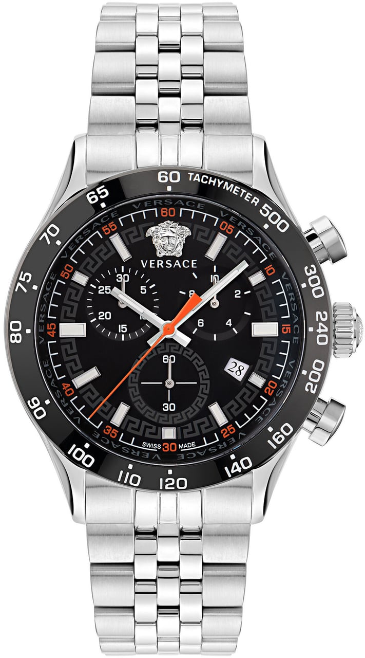 Versace VE2U00322 Hellenyium Chrono horloge 43 mm Zwart