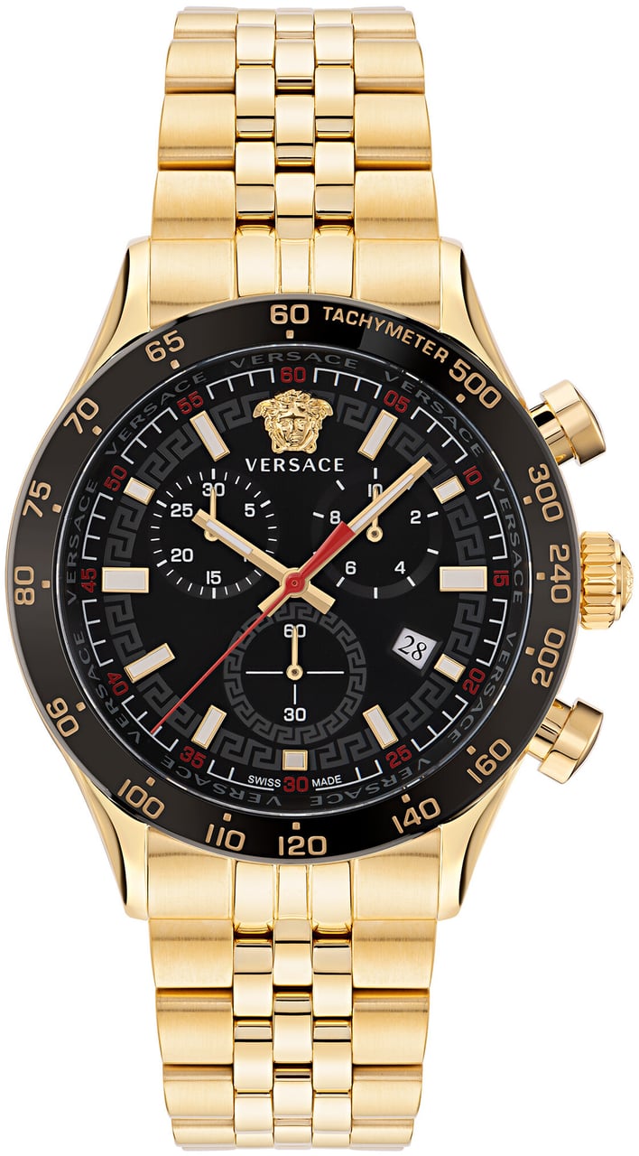 Versace VE2U00622 Hellenyium Chrono horloge 43 mm Zwart