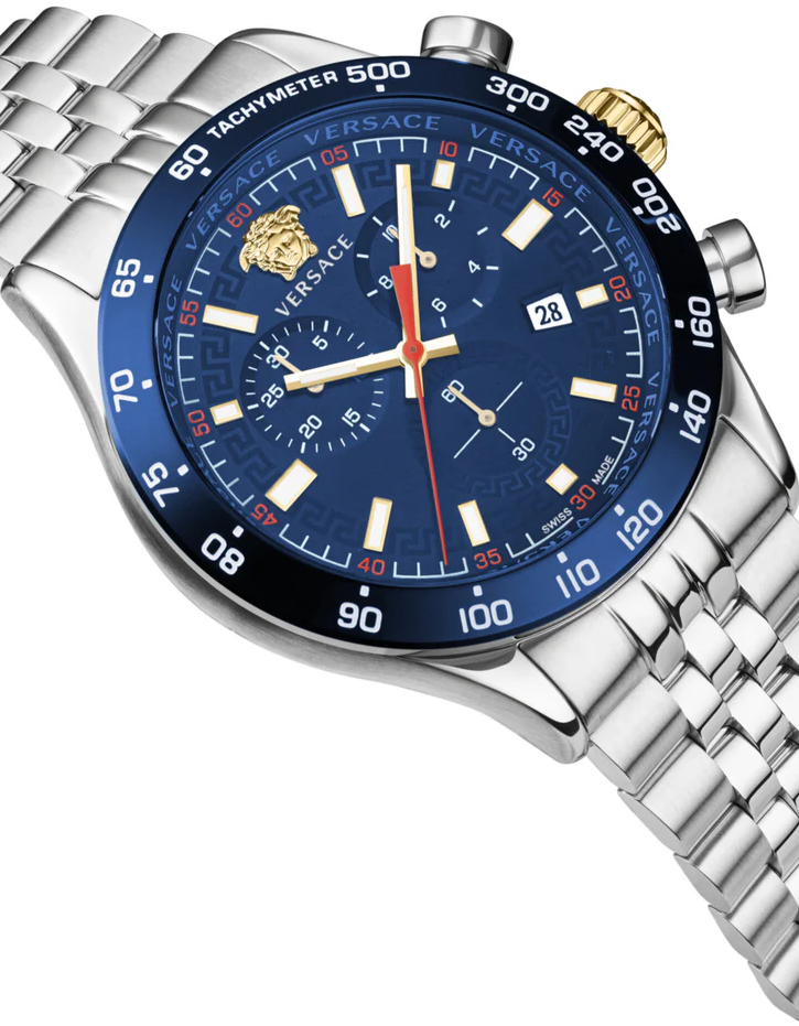 Versace VE2U01024 Hellenyium Chrono horloge 43 mm Blauw