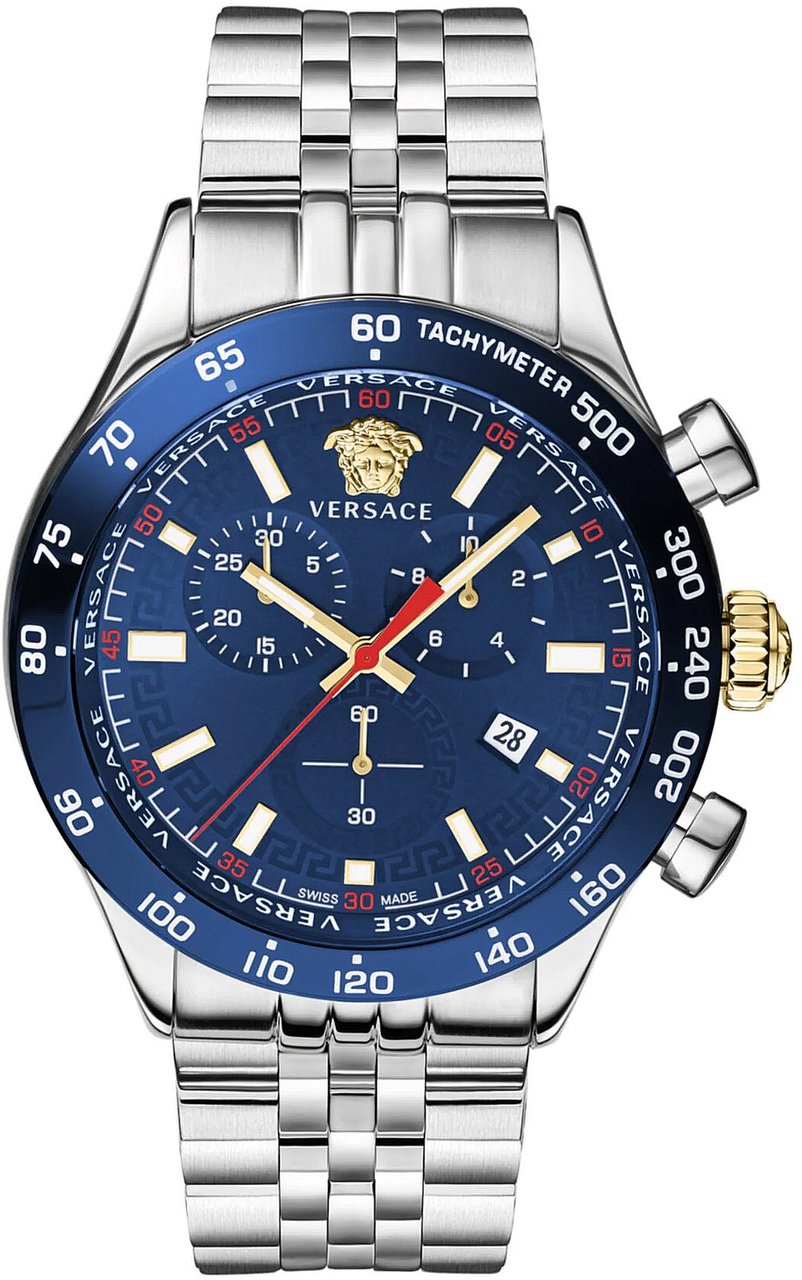 Versace VE2U01024 Hellenyium Chrono horloge 43 mm Blauw