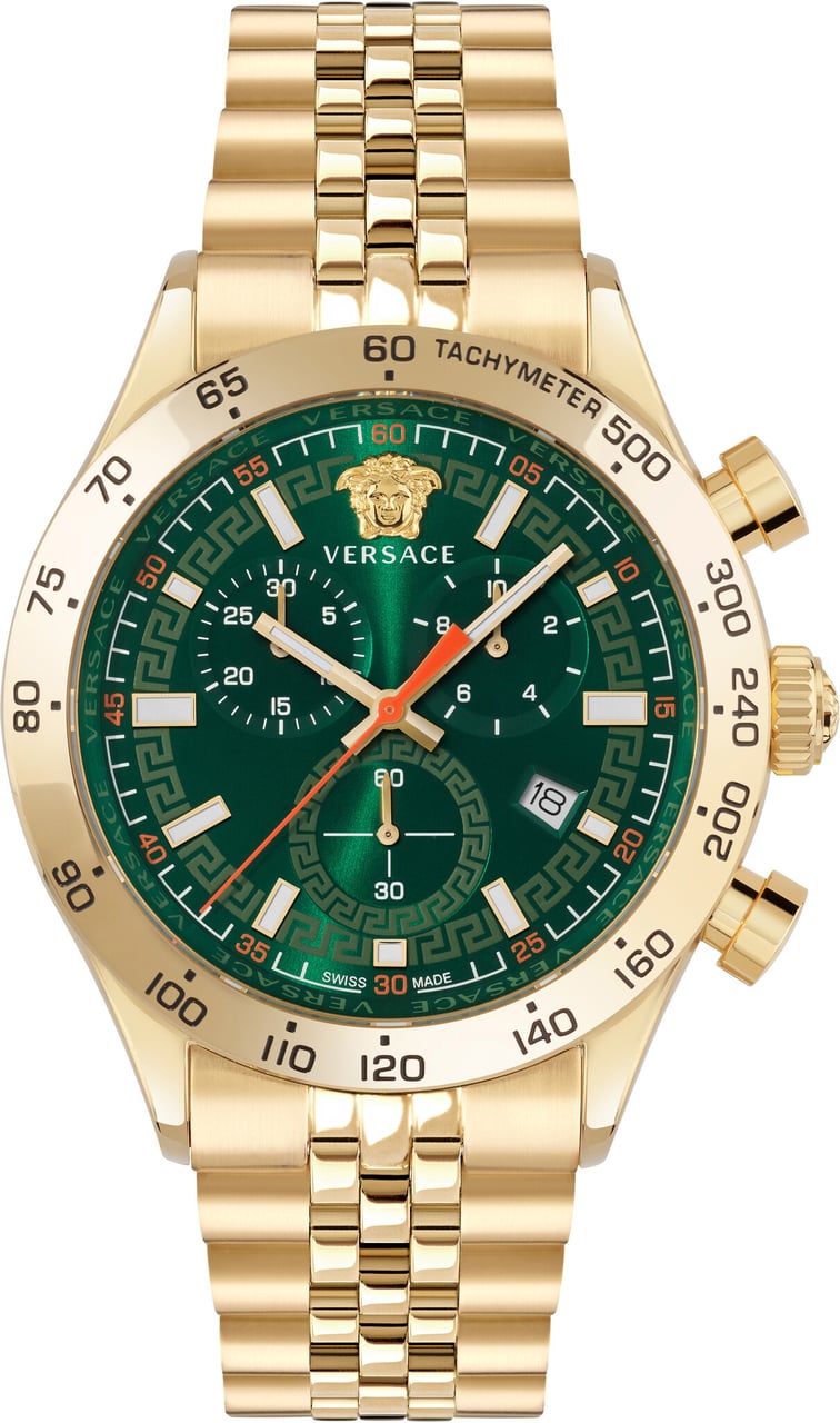 Versace VE2U01225 Hellenyium Chrono horloge 43 mm Groen