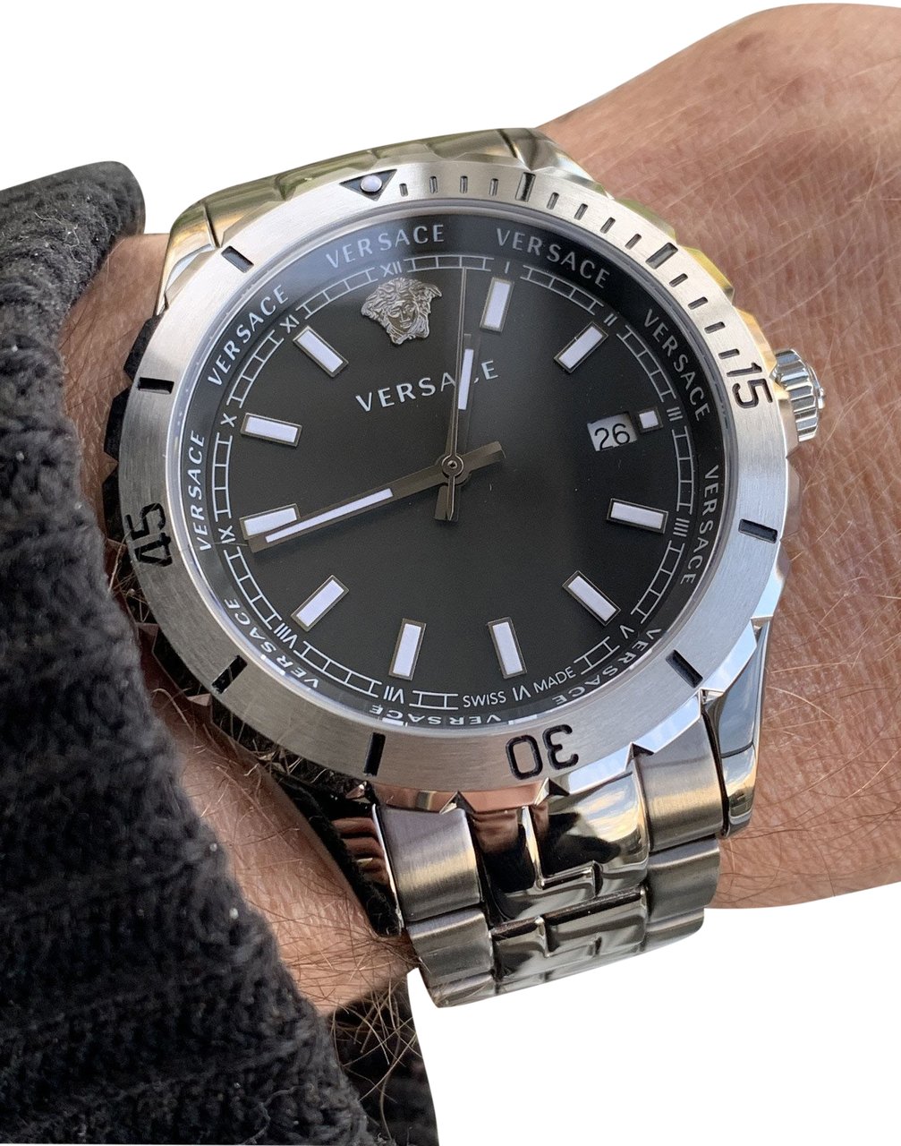 Versace VE3A00620 Hellenyium heren horloge 42 mm Zwart