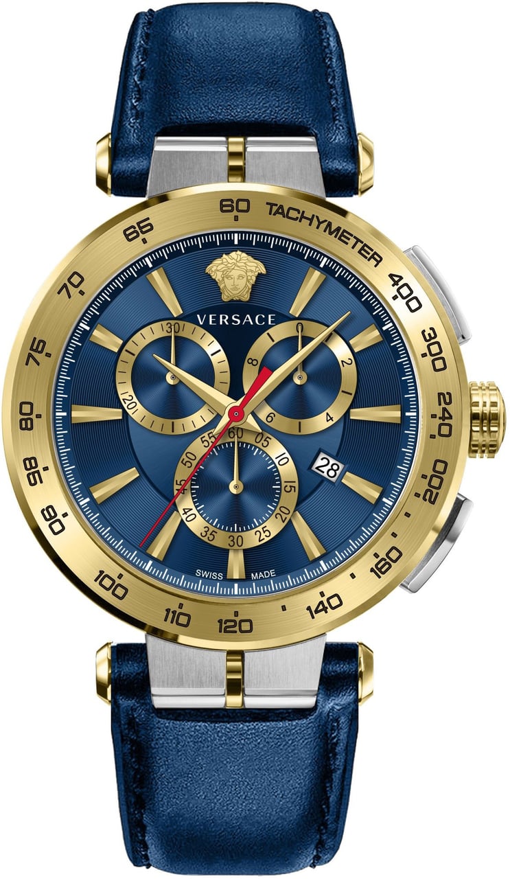 Versace VE6CA0223 Aion Chrono horloge Blauw