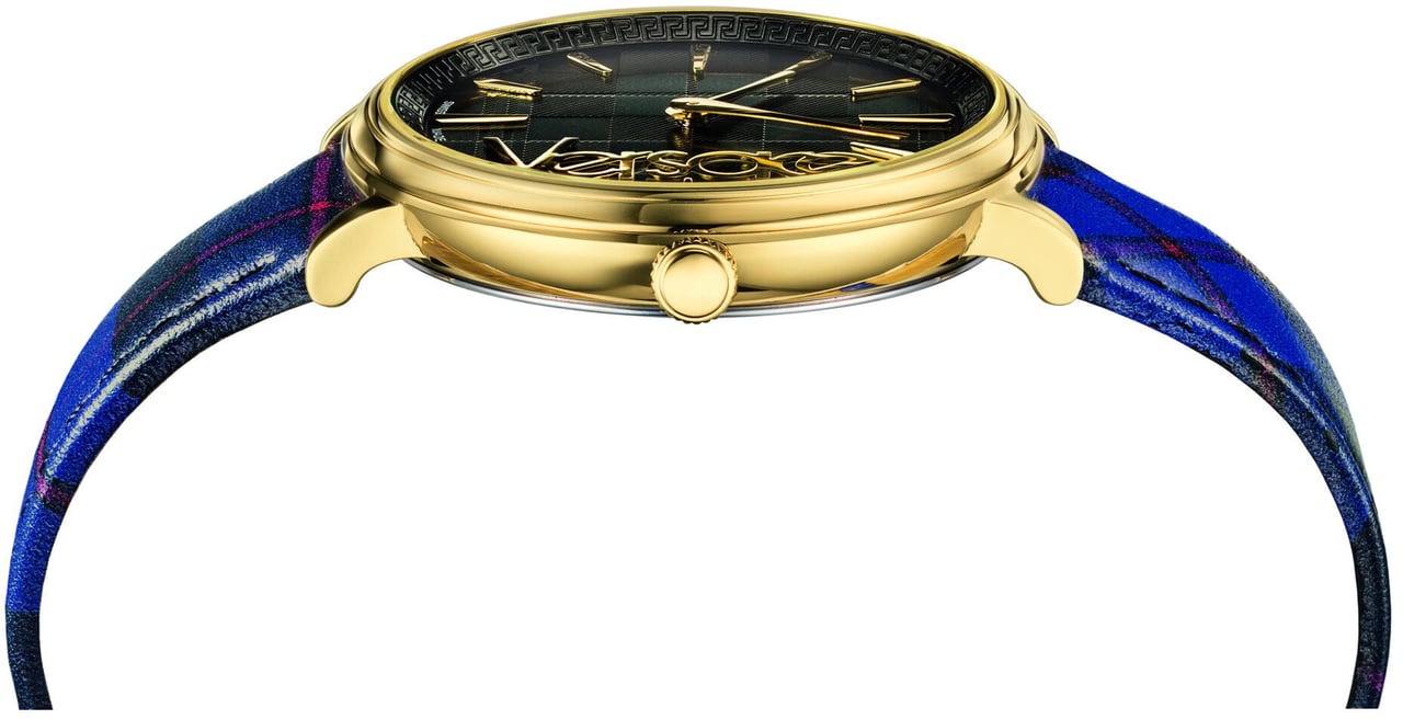 Versace VE8100218 V-Circle dameshorloge Blauw
