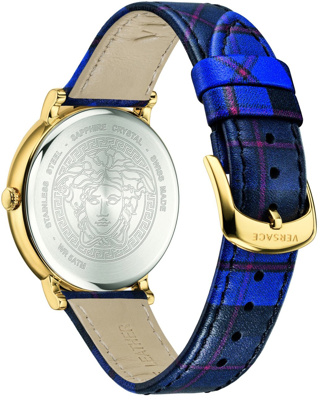 Versace VE8100218 V-Circle dameshorloge Blauw