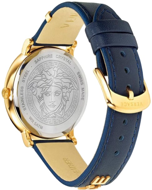 Versace VE8101219 V-Circle dames horloge 38 mm Blauw