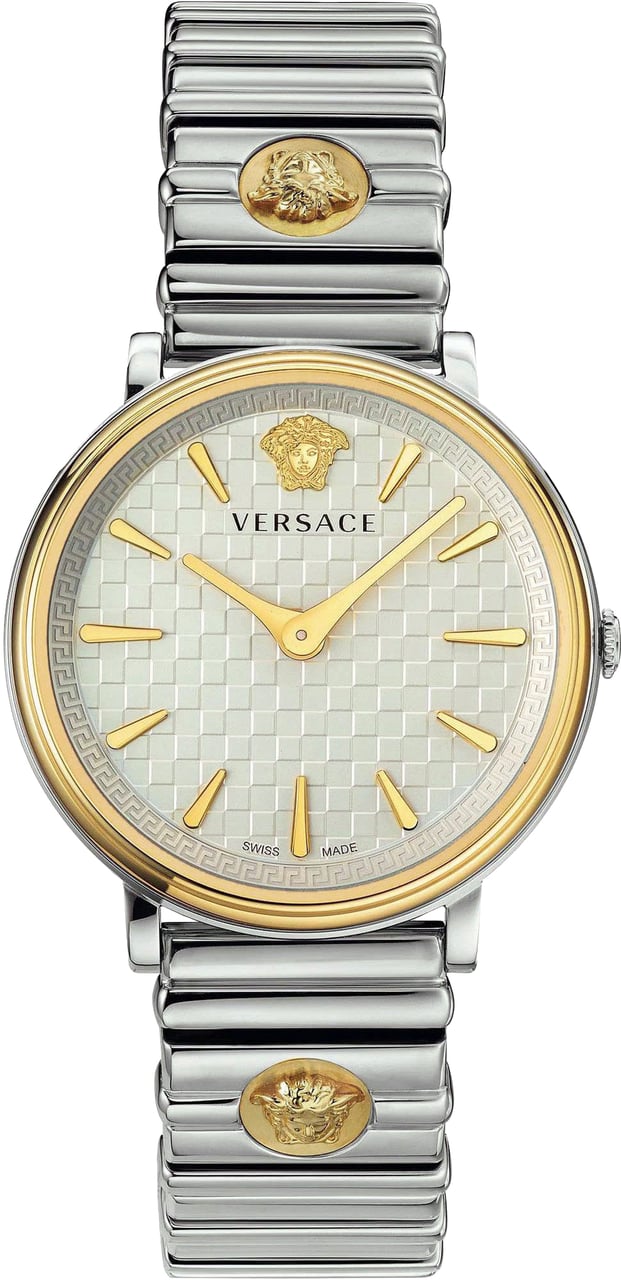 Versace VE8101419 V-Circle dames horloge 38 mm Wit