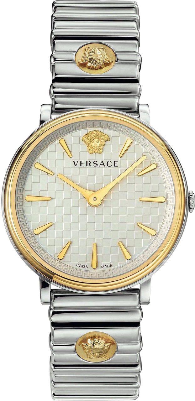 Versace VE8101419 V-Circle dames horloge 38 mm Wit